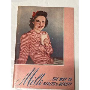Vintage "Milk...The Way to Health & Beauty" Booklet J B Lyon Company Pink (1939)